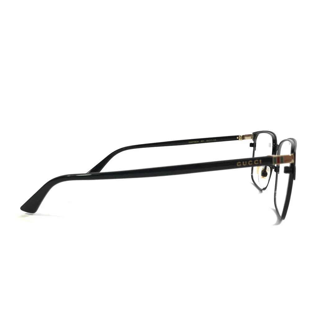 Gucci Eyeglasses Frames GG0756OA 001 Matte Black Rectangle Asian Fit 56-17-145